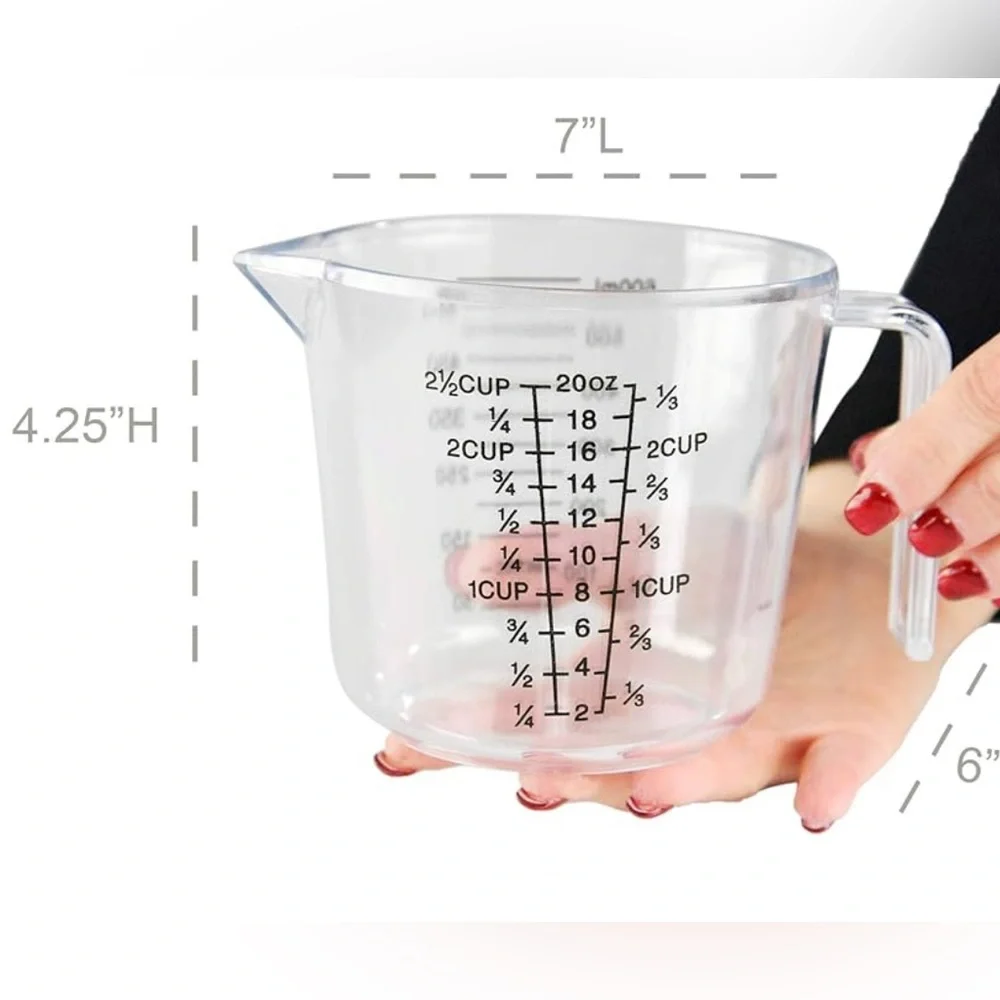 MAINSTAYS 2 1/2 CLEAR MEASURING CUP BLACK MARKINGS KITCHEN TOOL GIFT BAKE COOK